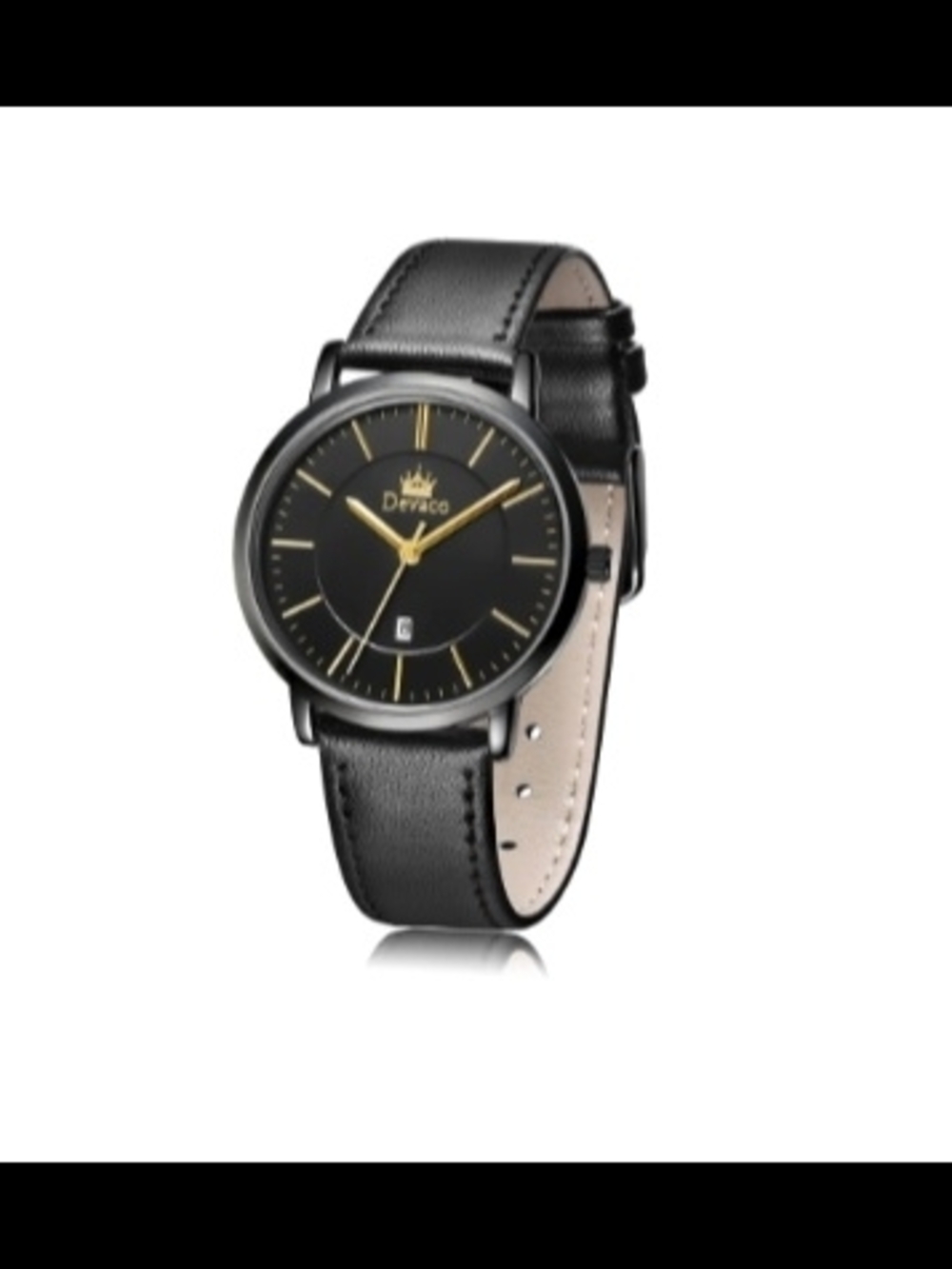 Black Womens Watch, Leather Band